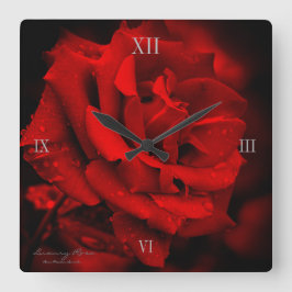 Relógio Quadrado Luxury Rosa：Square Wall Clock