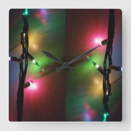Relógio Quadrado Luzes cintilantes de férias