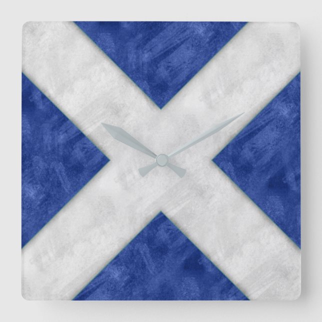 Relógio Quadrado M Mike Watercolor Sinalizador Marítimo Náutico (Frente)