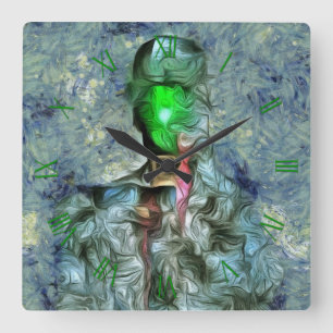 Relógio Quadrado Maçã verde