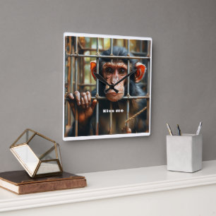 Relógio Quadrado Macaco