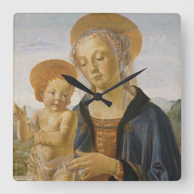 Relógio Quadrado Madonna e Child, cerca de 1470 (Frente)