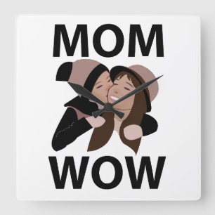 Relógio Quadrado Mãe e Mãe Infantil