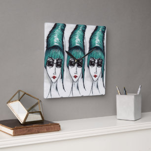 Relógio Quadrado Mãe Monstro Colmeia de Teto Óculos Solares Pop