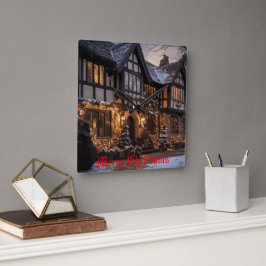 Relógio Quadrado Magia do Natal Russo