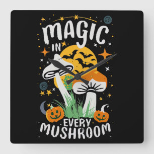 Relógio Quadrado Magia em Cada Cogumelo!