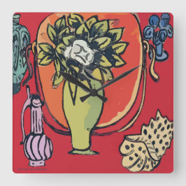 Relógio Quadrado Magolia em Vase, após Matisse