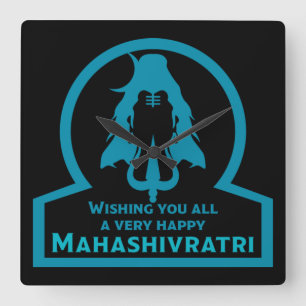 Relógio Quadrado Maha Shivratri - Feliz Maha Shivratri Co. Dois Ton