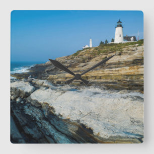 Relógio Quadrado Maine, Pemaquid Point, Farol de Pemaquid Point