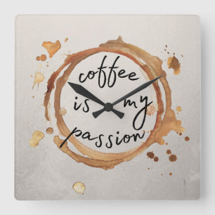 Relógio Quadrado manchas de café