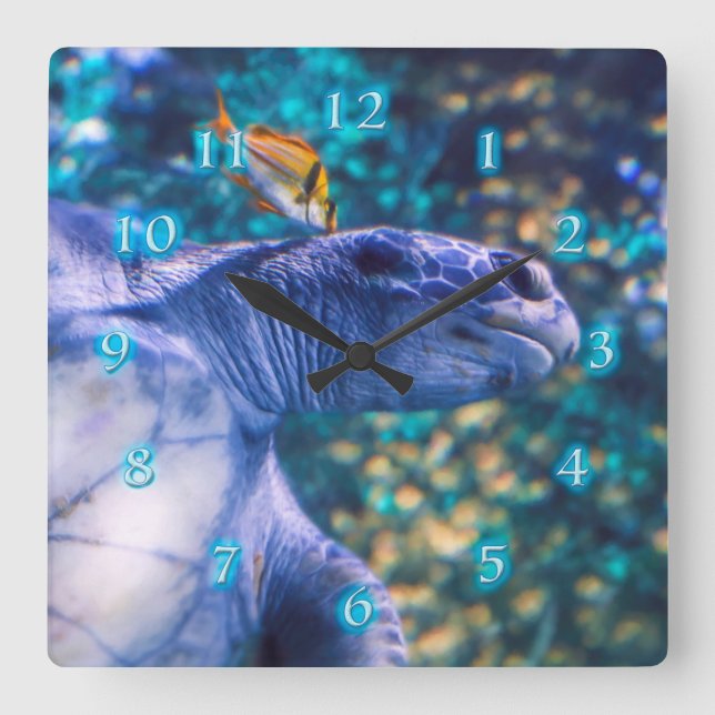 RELÓGIO QUADRADO MANICHÃO DA TURTEIRA DO MAR (Frente)