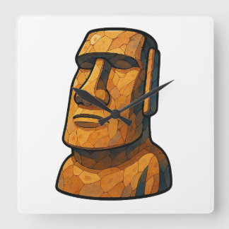 Relógio Quadrado Maoi Stoic Statue