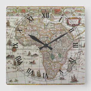 Relógio Quadrado Mapa antigo da África, c.1635