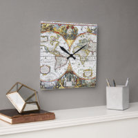 Mapa antigo do mundo por Hendrik Hondius, 1630