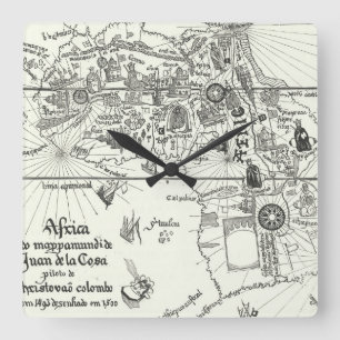 Relógio Quadrado Mapa de África   1500