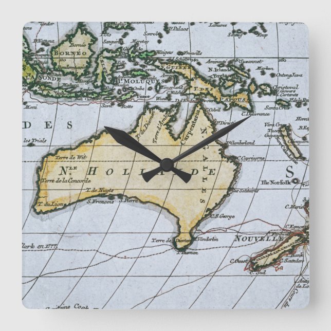 Relógio Quadrado Mapa de Holland novo (Frente)