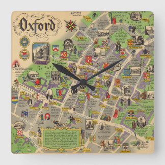 Relógio Quadrado Mapa de Oxford, Inglaterra (caminhos de ferro brit