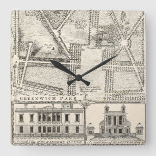 Relógio Quadrado Mapa do parque de Greenwich