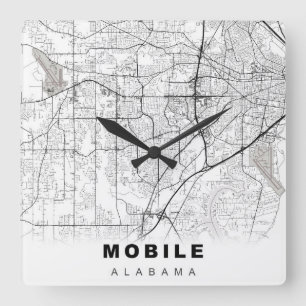 Relógio Quadrado Mapa móvel