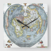 Mapa Mundial Antigo em Forma de Coração Vintage Pe