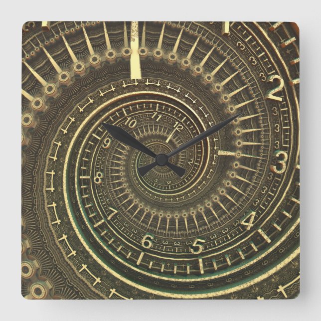 Relógio Quadrado Máquina do Tempo de Vintage (Frente)