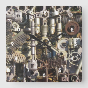 Relógio Quadrado Máquinas mecânicas da maquinaria de Steampunk