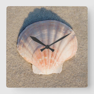 Relógio Quadrado Mar Shell que coloca no Sandy Beach