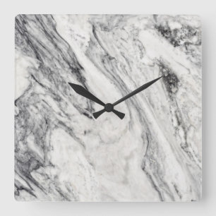Relógio Quadrado Marble Stone Pattern Acrylic Wall Clock
