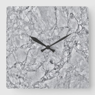 Relógio Quadrado Marble Stone Pattern Acrylic Wall Clock