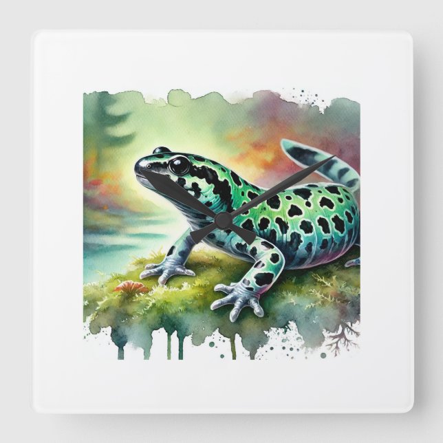 Relógio Quadrado Marbled Newt 061024AREF109 - Watercolor (Frente)