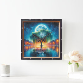 Relógio Quadrado Marca 11:24 Renovação: Inspiração de Fé Personaliz