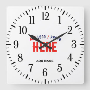 RELÓGIO QUADRADO MARCA VERIFICADA BRANCA PERSONALIZÁVEL MODERNA
