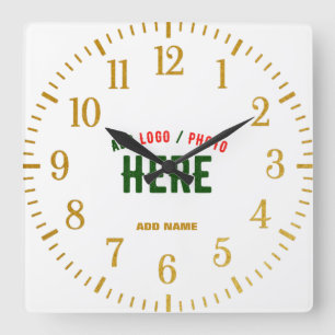 RELÓGIO QUADRADO MARCA VERIFICADA BRANCA PERSONALIZÁVEL MODERNA