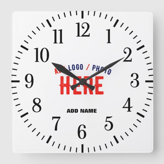 RELÓGIO QUADRADO MARCA VERIFICADA BRANCA PERSONALIZÁVEL MODERNA (Frente)