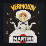 Relógio Quadrado Marcello Dudovich Art Deco E "Vermouth"<br><div class="desc">A Art Deco surgiu do período entre as guerras, em que a rápida industrialização estava a transformar a cultura. Um de seus maiores atributos é o abraço da tecnologia. O estilo costuma ser caracterizado por cores ricas, formas geométricas ousadas e ornamentação esfarelada. Marcello Dudovich foi pintor, ilustrador e designer de...</div>