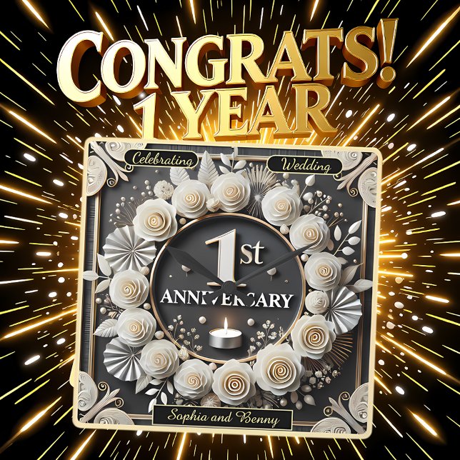 Relógio Quadrado Marco Especial do Aniversário da rua (Criador carregado)