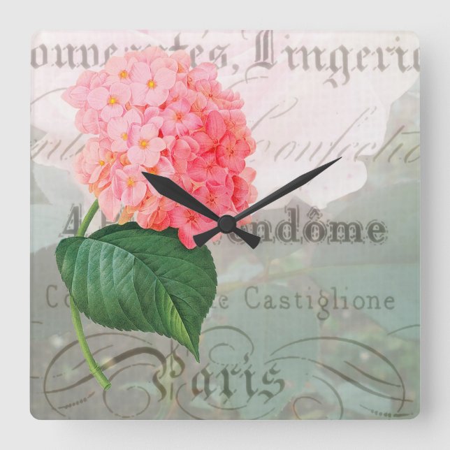 Relógio Quadrado Marie Antoinette French Accent Wall Clock (Frente)