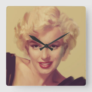 Relógio Quadrado Marilyn no preto