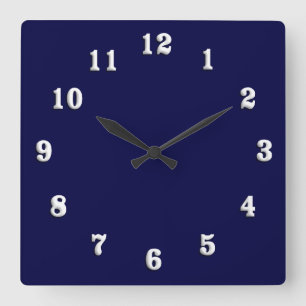 Relógio Quadrado Marinho sólido azul