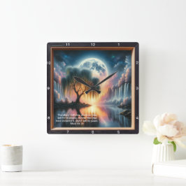 Relógio Quadrado Mark 11:24 Timepécia Inspiracional: Design persona