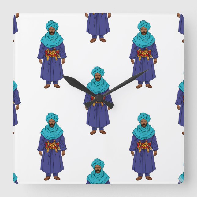 Relógio Quadrado Marocain Touareg Man Motif (Frente)