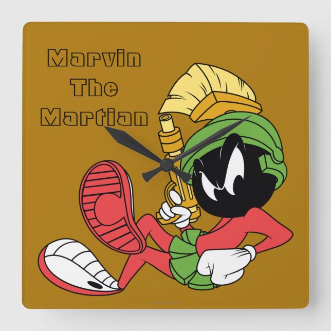 Relógio Quadrado MARVIN, MARTIAN™ REFINANDO COM Laser (Frente)