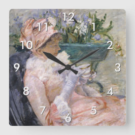 Relógio Quadrado Mary Cassatt - A Xícara de Chá