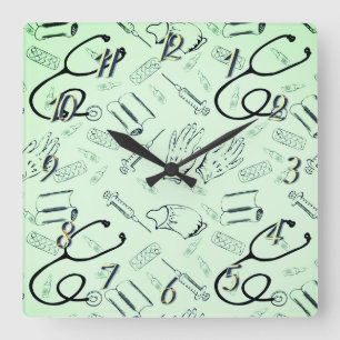 Relógio Quadrado Médico médico cirurgião-veterinário