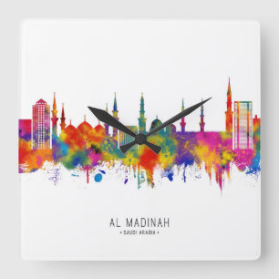 Relógio Quadrado Medina Saudita Skyline