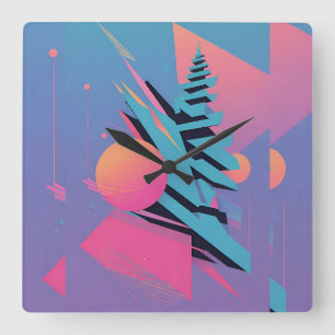 Relógio Quadrado Médio do século Design - Ken Gage Art