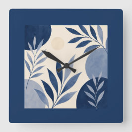 Relógio Quadrado Mediterranean Botanical Wall Clock