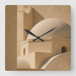 Relógio Quadrado Mediterranean Dome Wall Clock, Minimalist Neutral