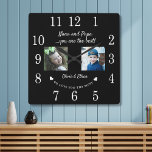 Relógio Quadrado Melhor Colagem de Fotos de Netos Nana E Papa Preto<br><div class="desc">Presente único de avós para o Natal - Relógio personalizado com fotos,  nome e mensagem de netos.</div>