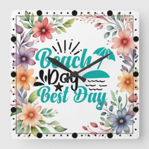 Relógio Quadrado Melhor Dia da Praia - 68634